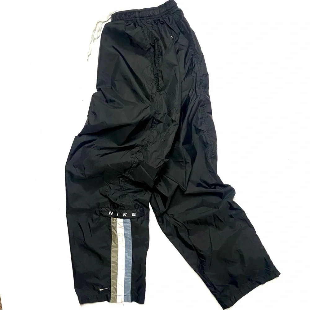 Vintage 90’s Nike Sportswear Men’s Black Embroidered Windbreaker Track Pants XL - Picture 2 of 11